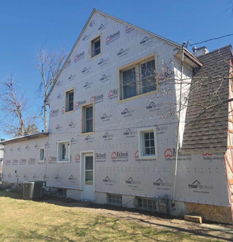 Miguel Rivera 15 Before and after view of a residential siding replacement project improving home curb appeal and insulation.